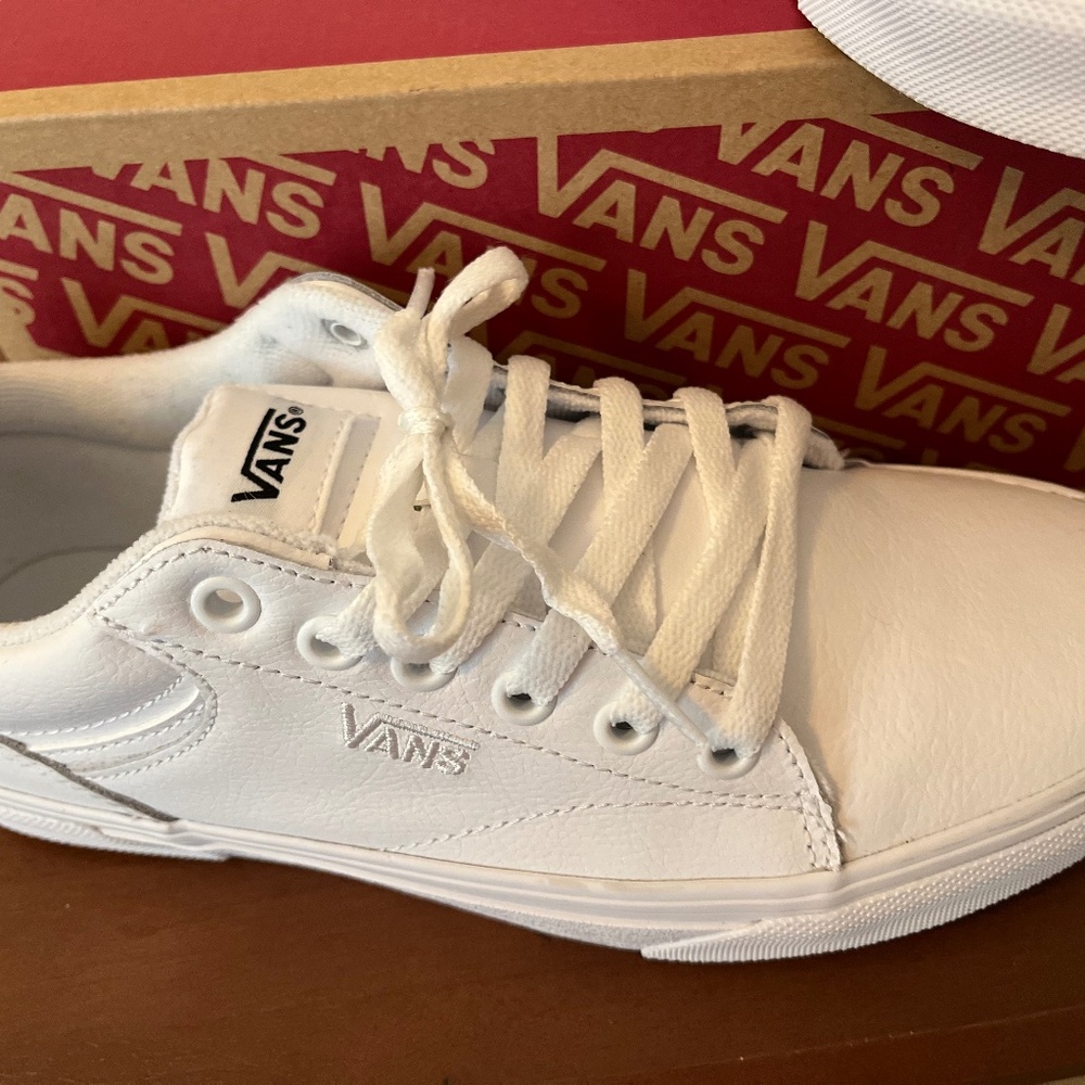 Women’s White Leather Vans